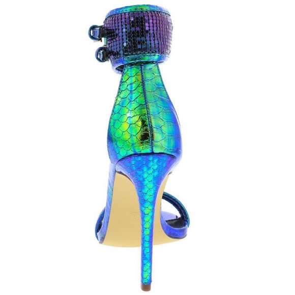 Mermaid Holographic Iridescent Open Toe Heel - Picture 7 of 8